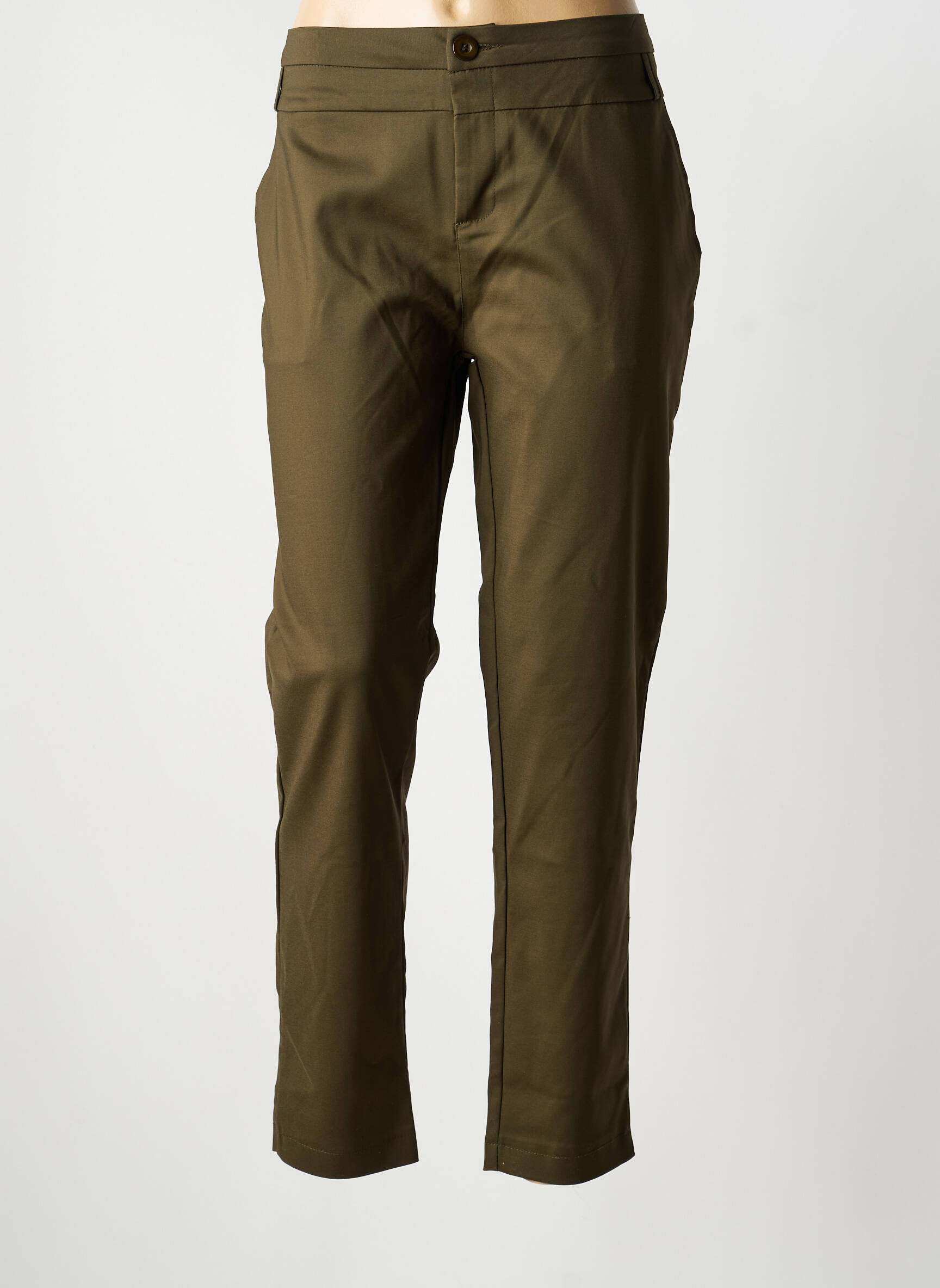 Pantalon droit stretch taille normale vert CHIC & JEUNE femme