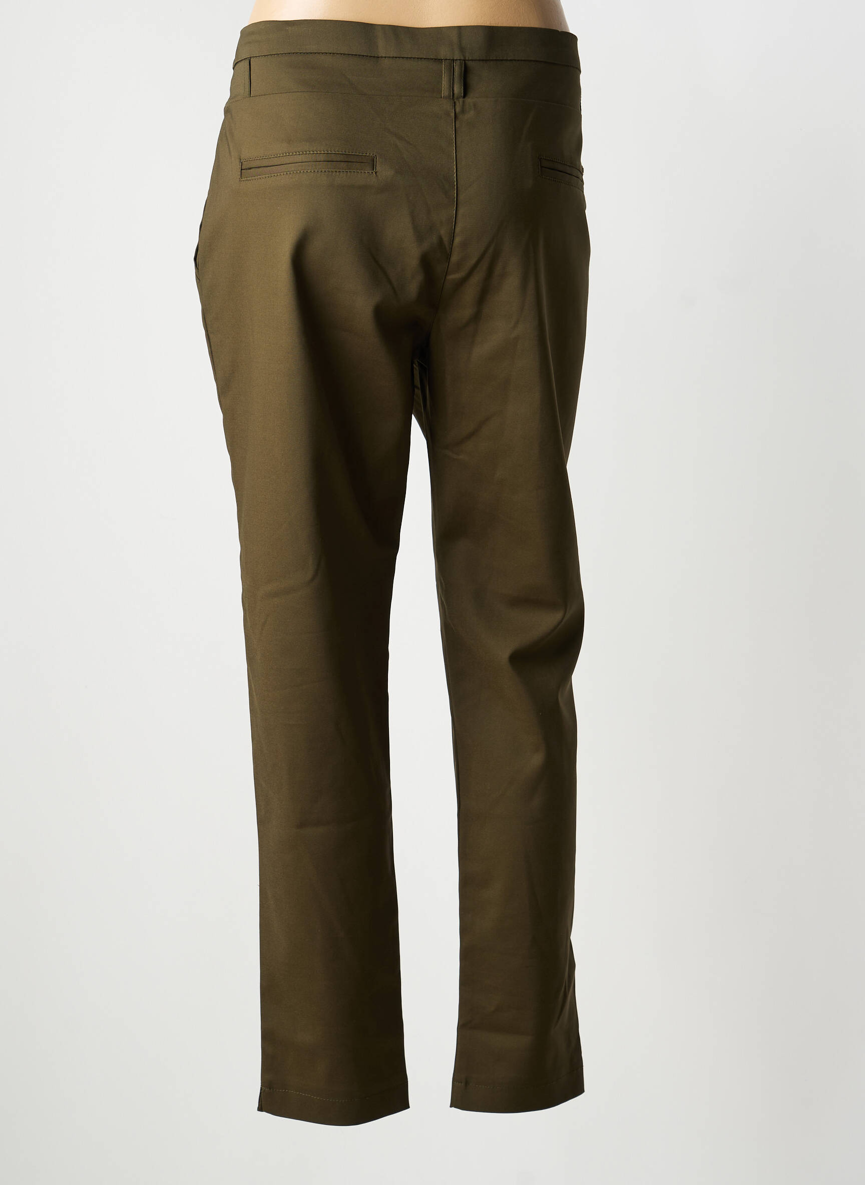 Pantalon droit stretch taille normale vert CHIC & JEUNE femme