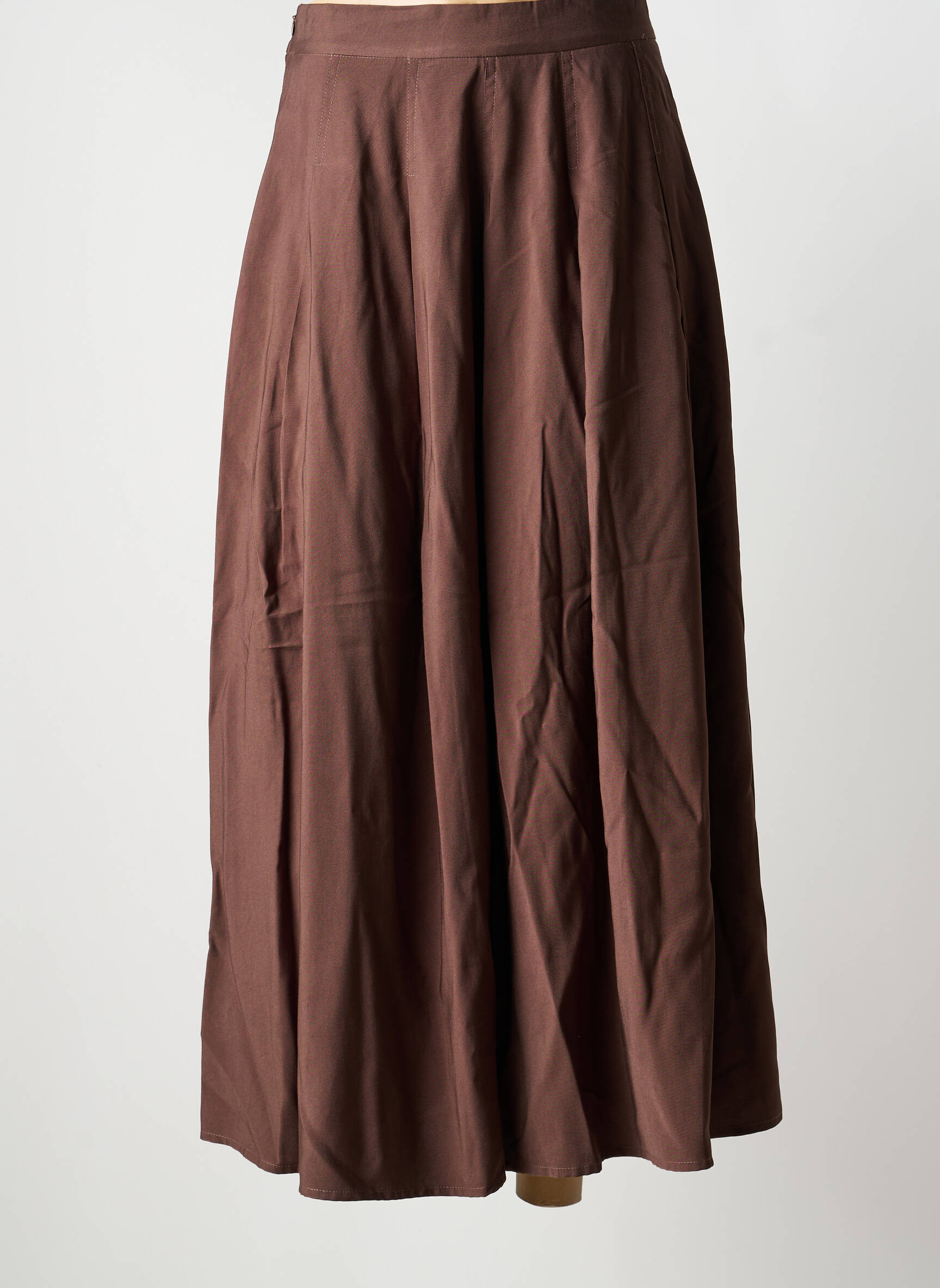Jupe longue coupe fluide marron EXQUISS'S femme