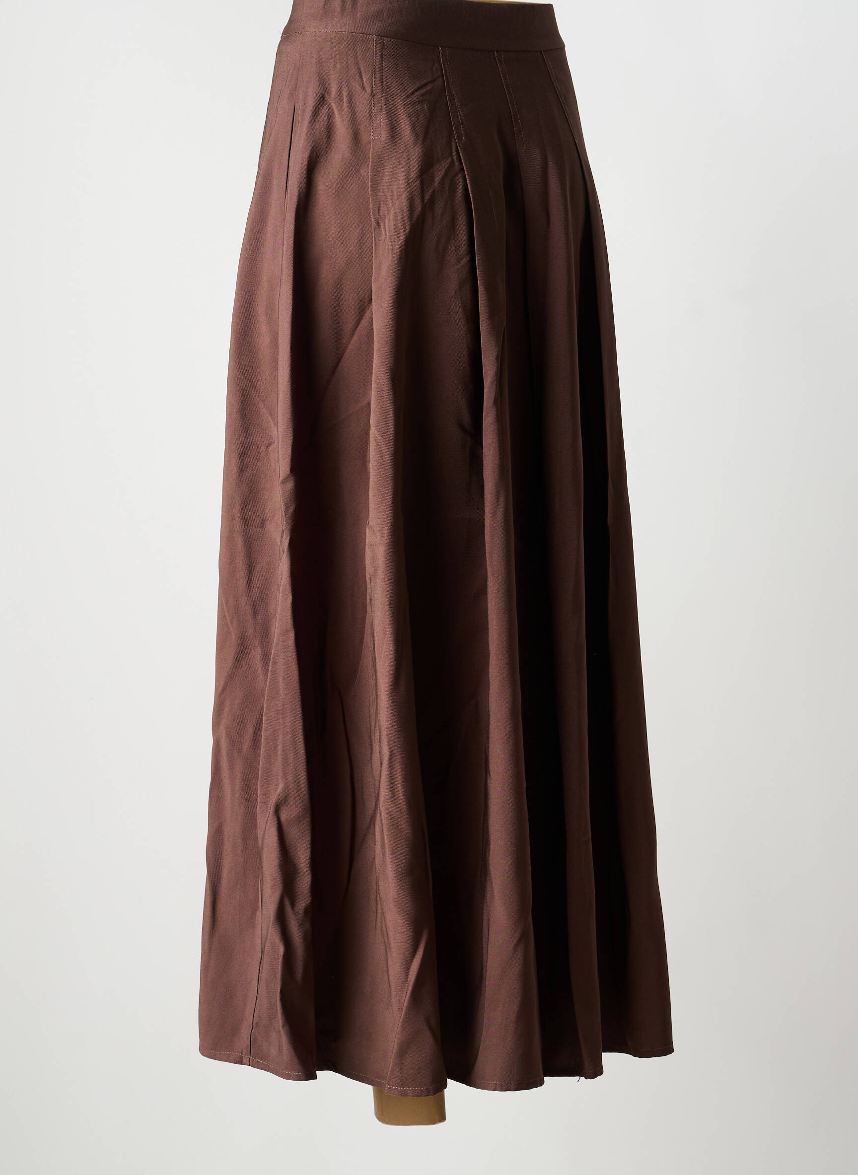 Jupe longue coupe fluide marron EXQUISS'S femme