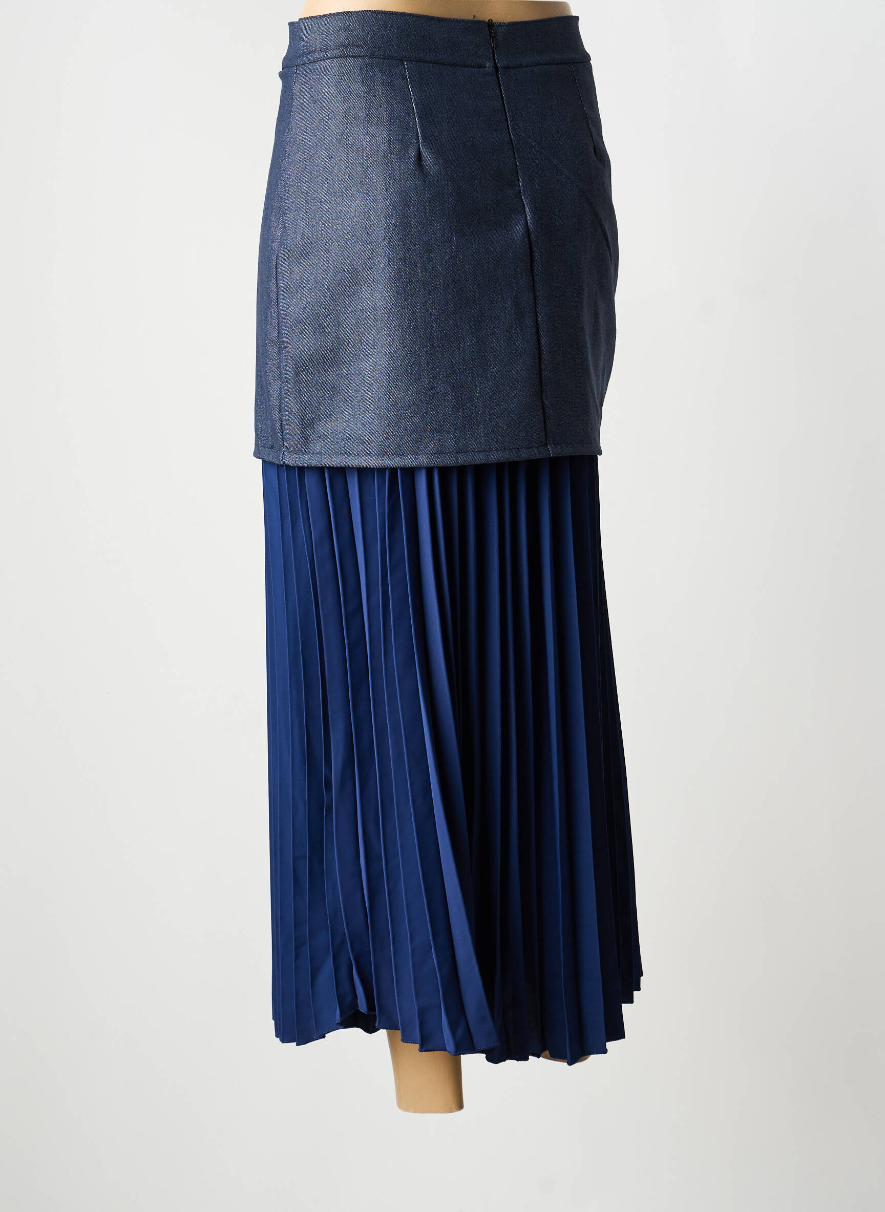 Jupe longue fermeture zippée au dos bleu SYBELLA femme