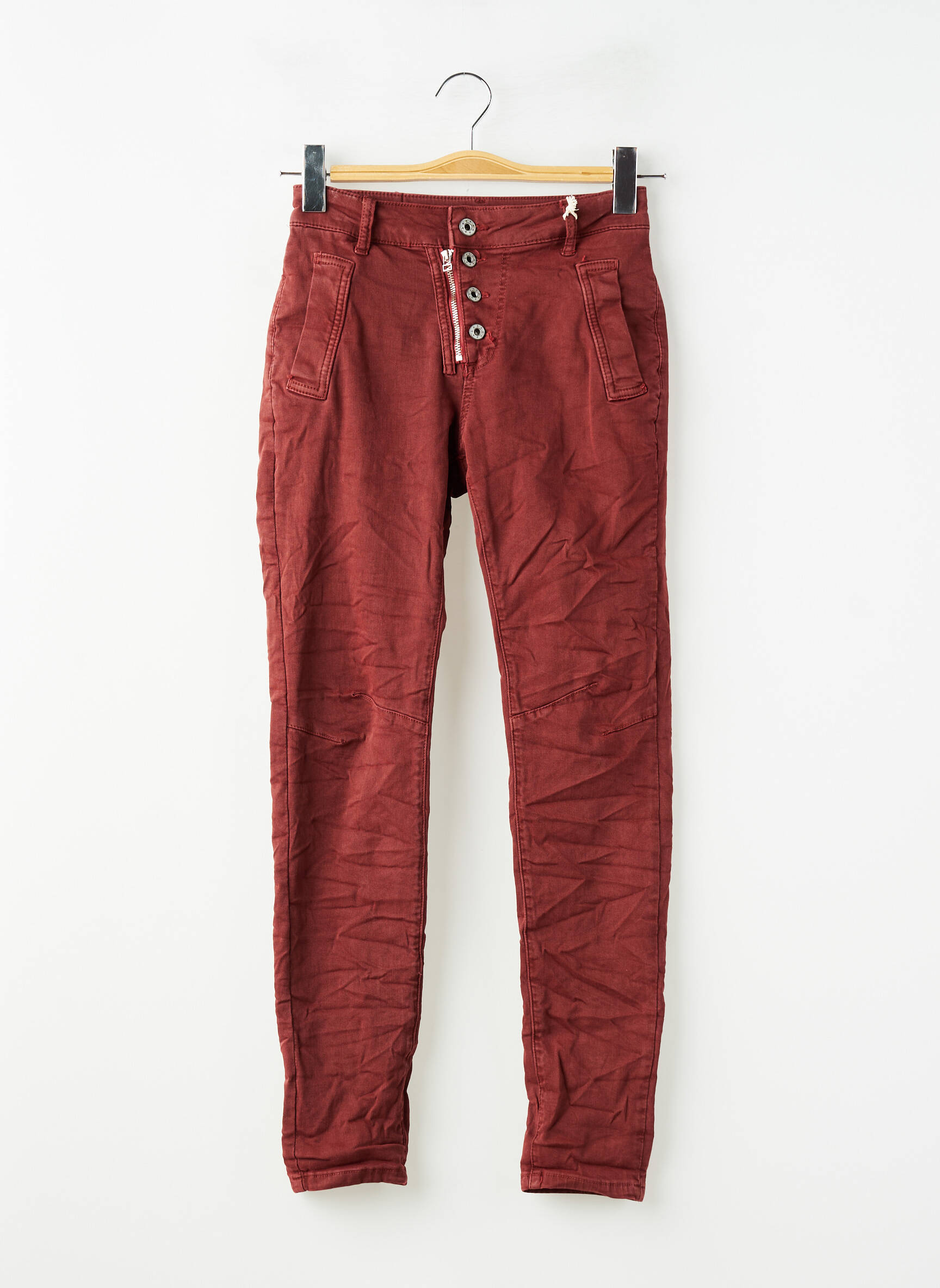 Pantalon slim stretch taille normale rouge MELLY & CO femme