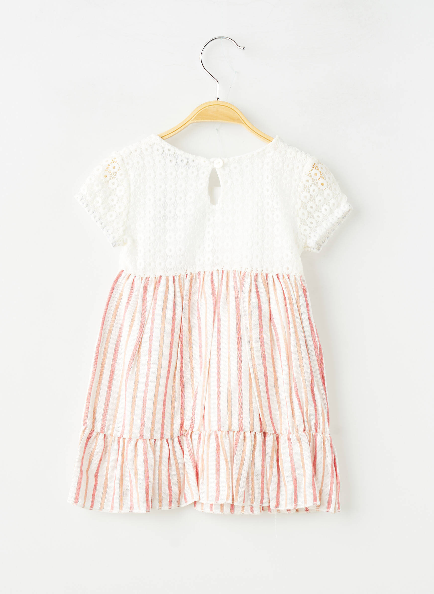 Robe courte doublure manches courtes blanc P'TIT MÔME fille