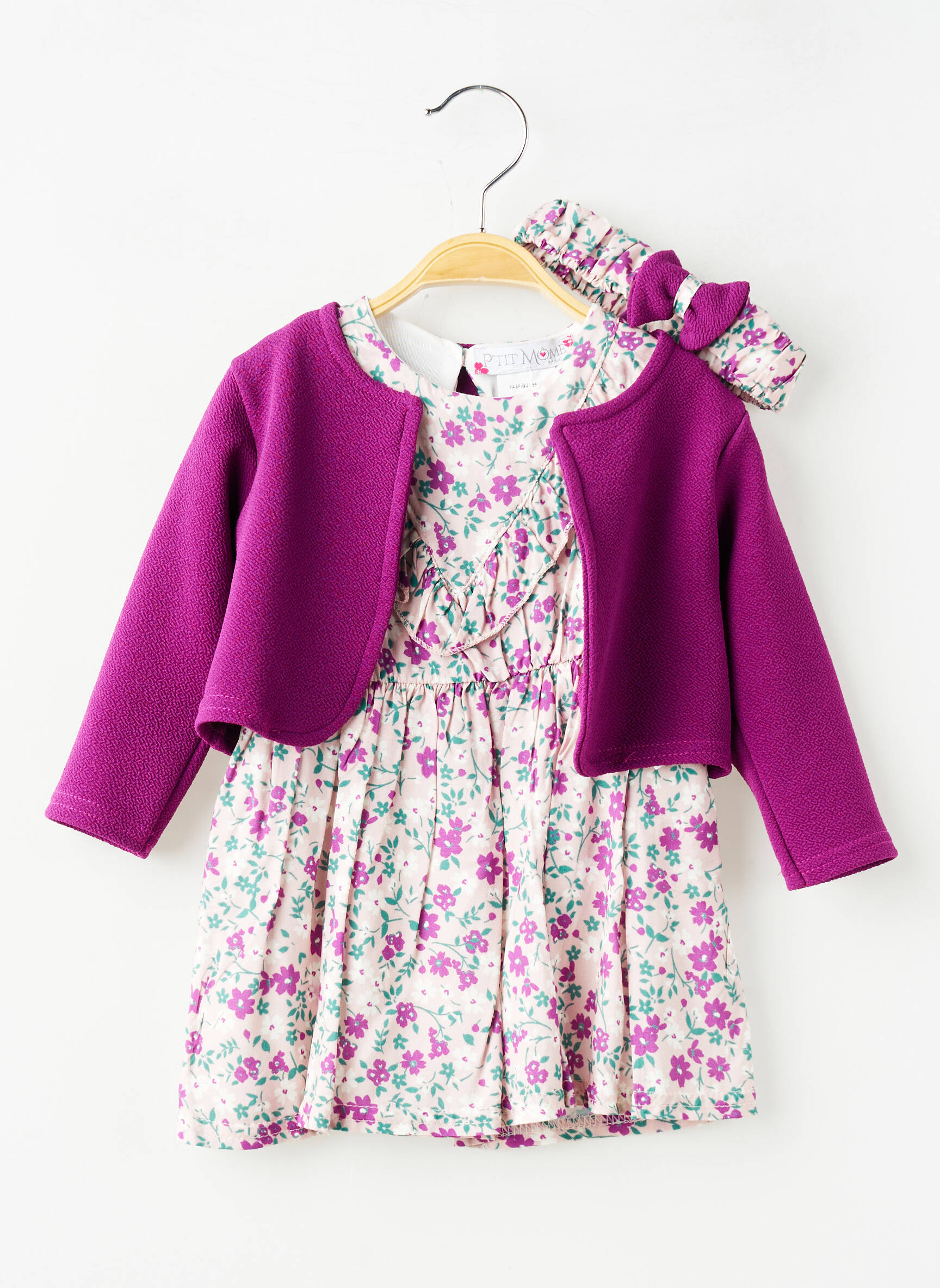 Ensemble robe coupe cintrée violet P'TIT MÔME fille