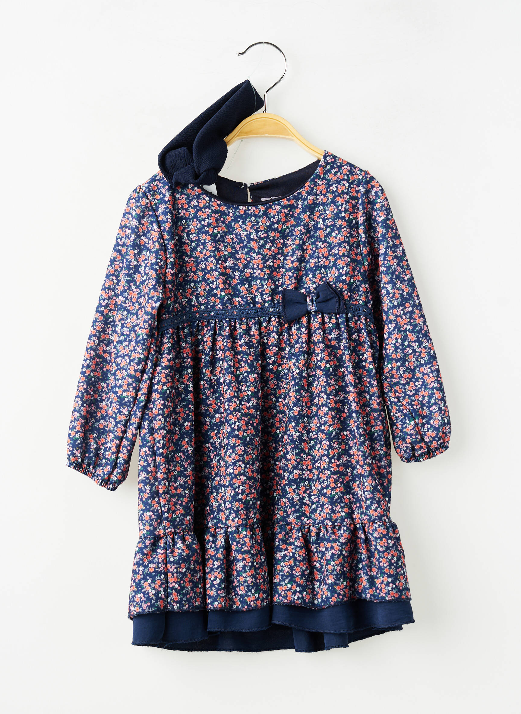 Robe courte manches longues manches longues bleu P'TIT MÔME fille