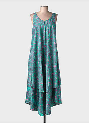 Robe mi-longue sans manche sans manche vert SINOE BY BAMBOO'S femme
