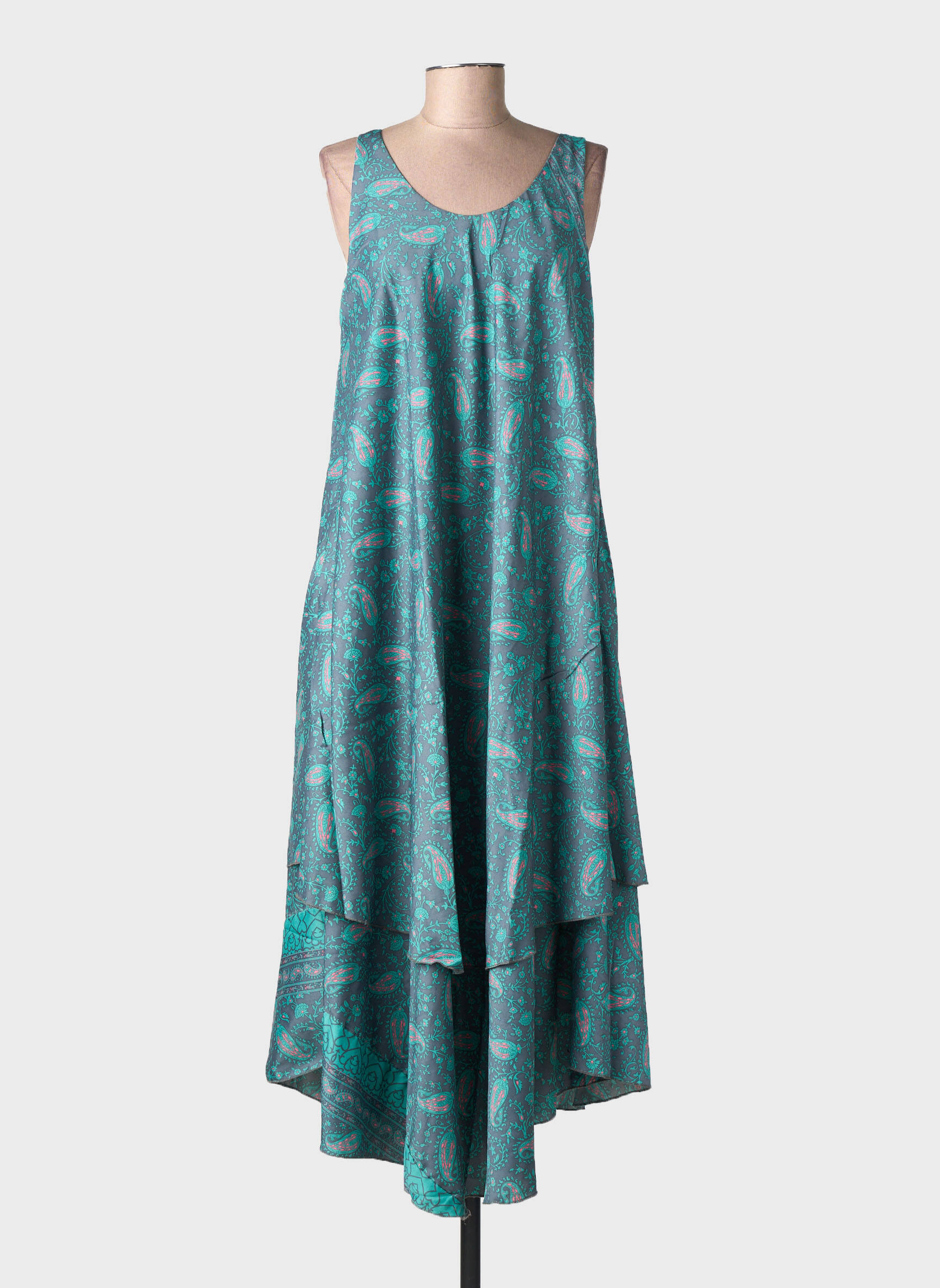 Robe mi-longue sans manche sans manche vert SINOE BY BAMBOO'S femme