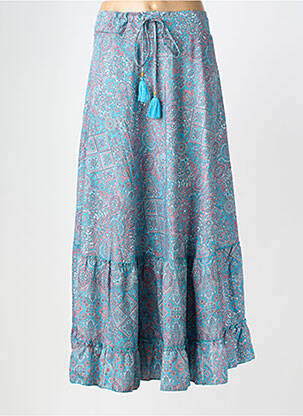 Jupe longue imprimé fantaisie bleu SINOE BY BAMBOO'S femme