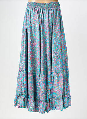 Jupe longue imprimé fantaisie bleu SINOE BY BAMBOO'S femme