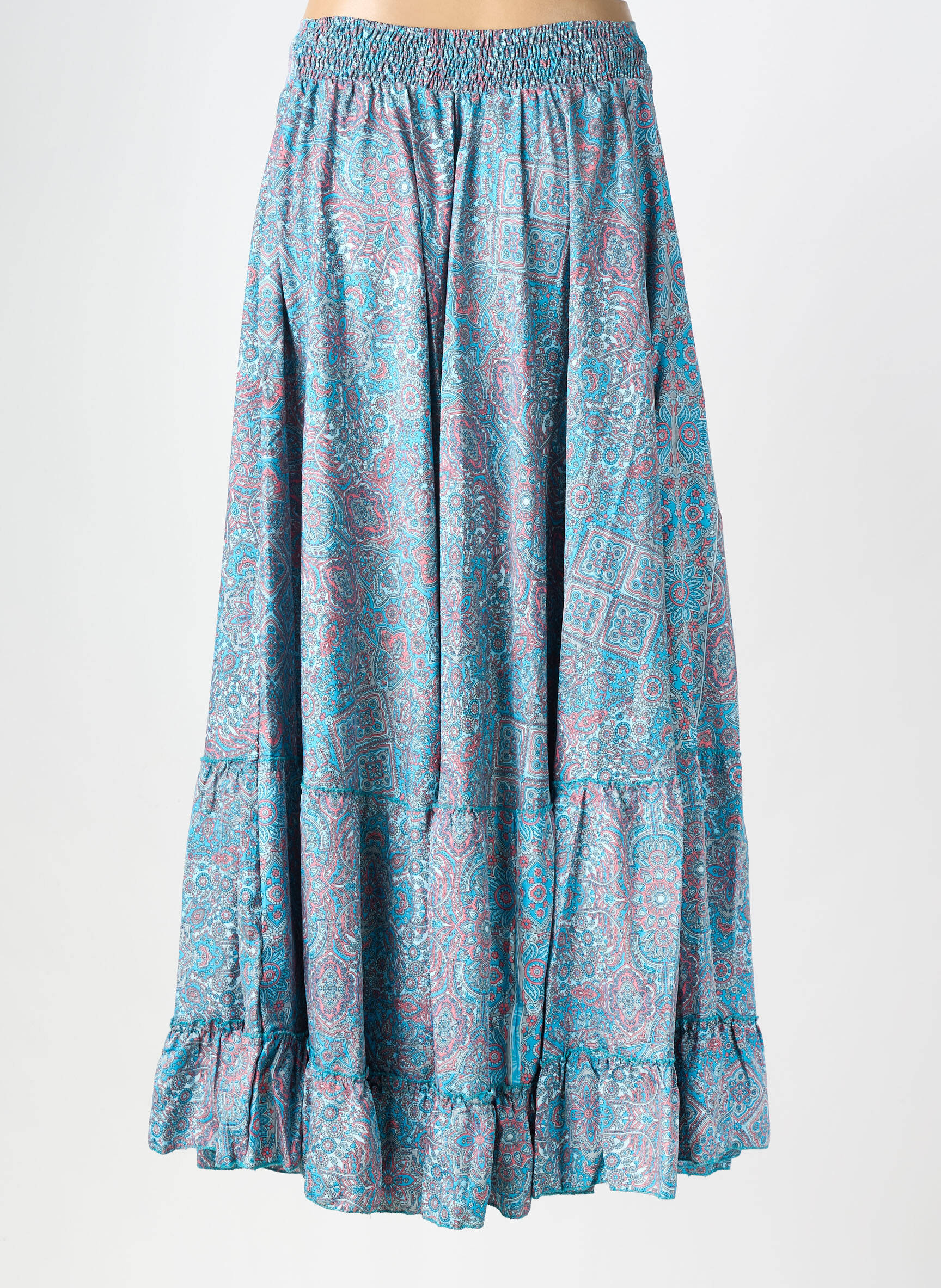 Jupe longue imprimé fantaisie bleu SINOE BY BAMBOO'S femme