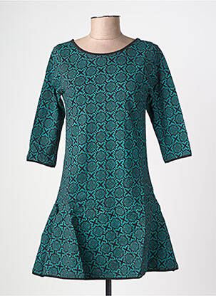 Robe courte manches 3/4 manches 3/4 bleu BAMBOO'S femme