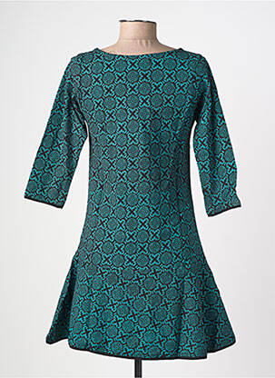Robe courte manches 3/4 manches 3/4 bleu BAMBOO'S femme