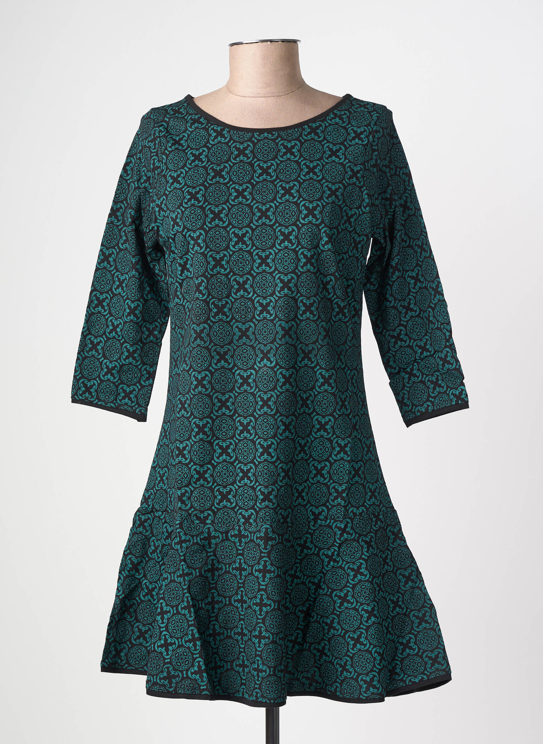 Robe courte manches 3/4 manches 3/4 bleu BAMBOO'S femme