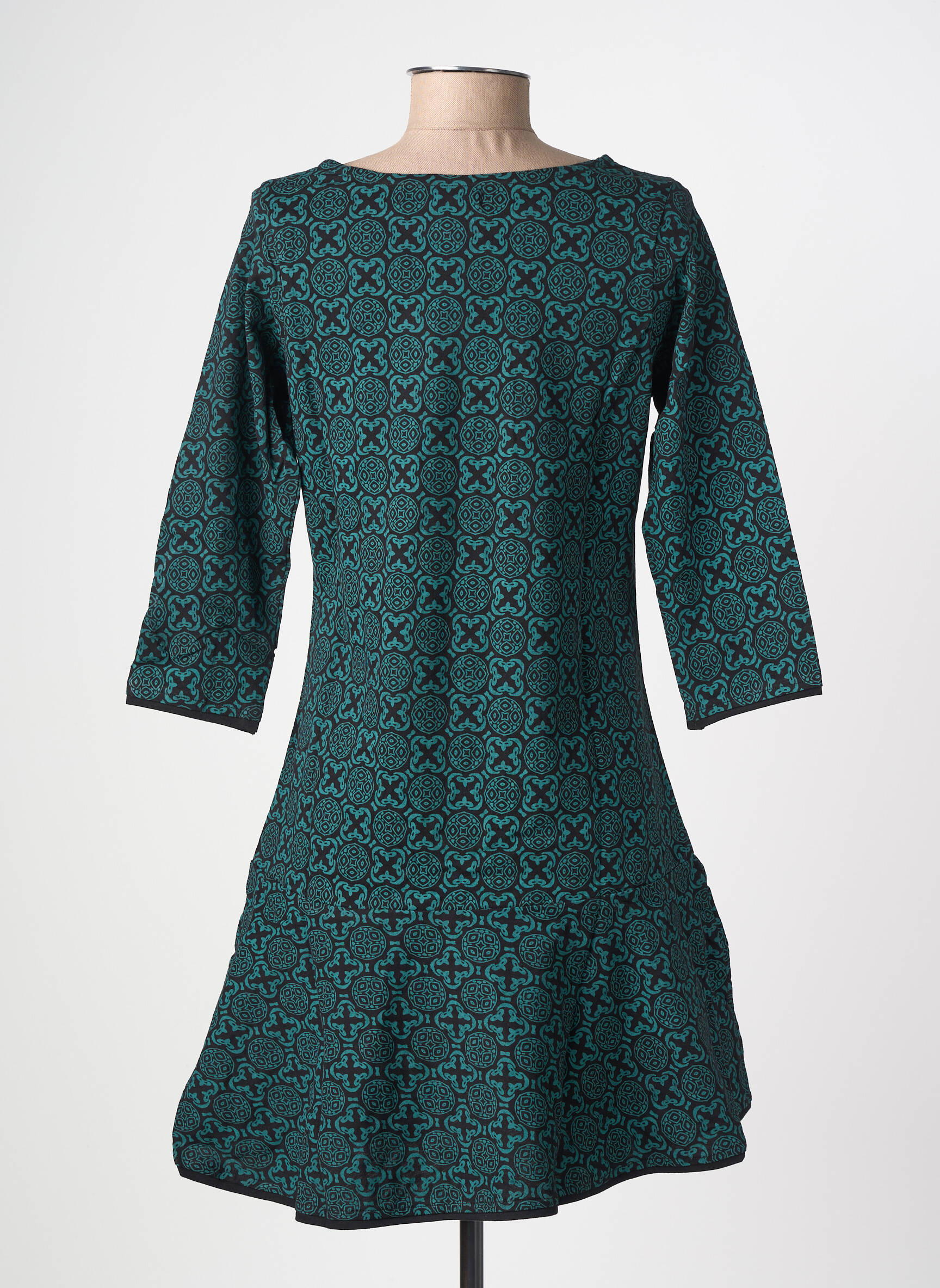 Robe courte manches 3/4 manches 3/4 bleu BAMBOO'S femme