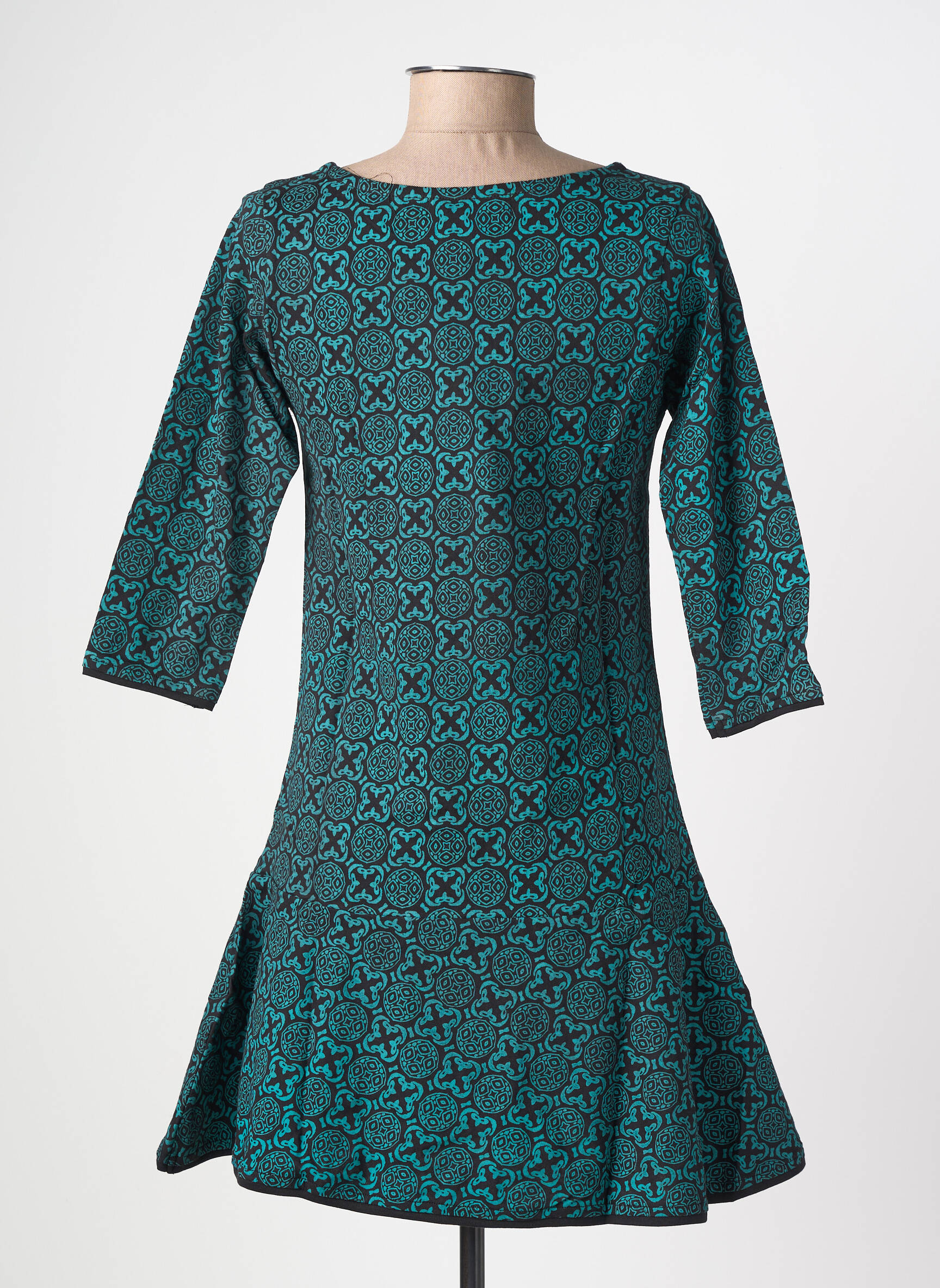 Robe courte manches 3/4 manches 3/4 bleu BAMBOO'S femme