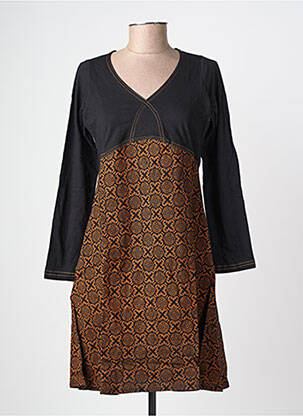 Robe courte manches longues manches longues noir BAMBOO'S femme