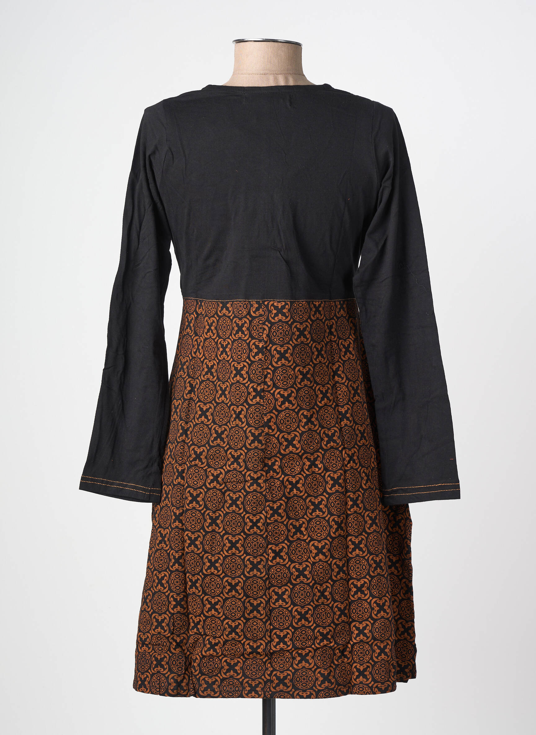 Robe courte manches longues manches longues noir BAMBOO'S femme