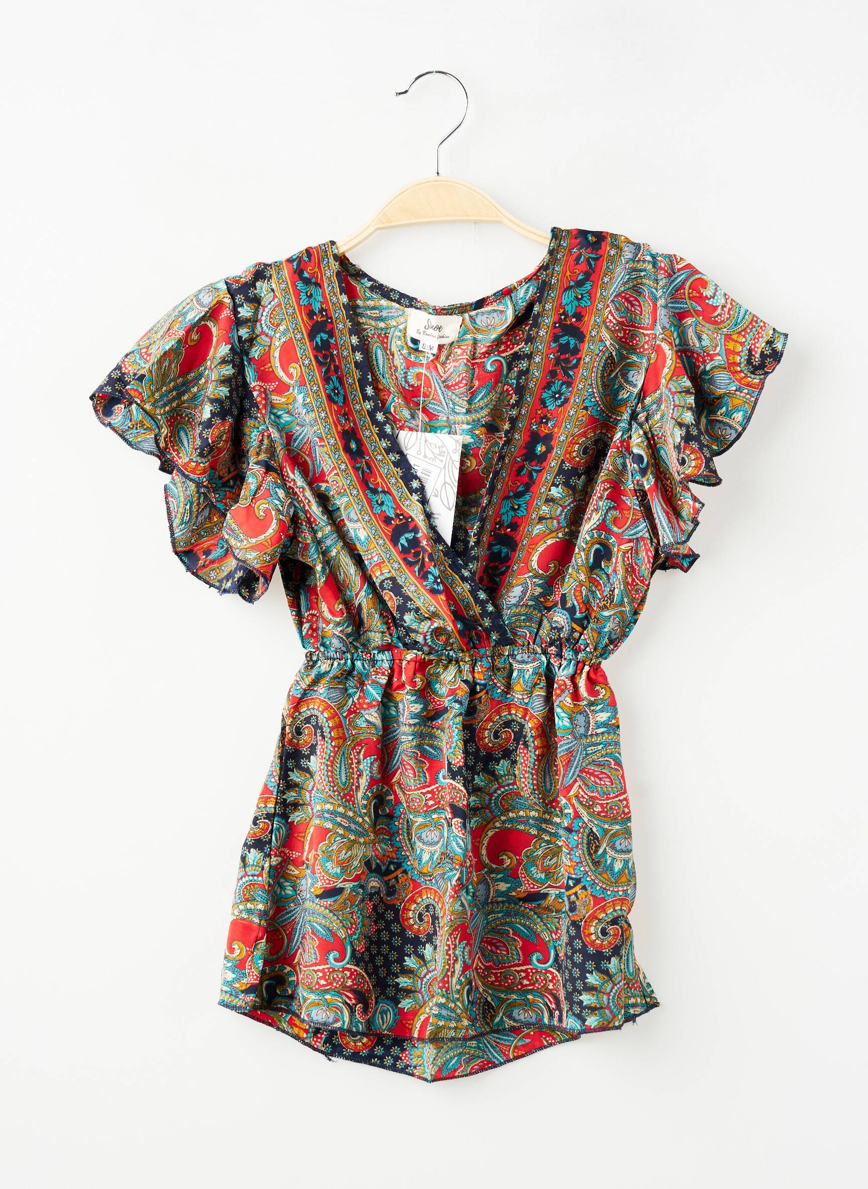 Top imprimé fantaisie manches courtes rouge SINOE BY BAMBOO'S femme