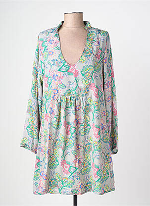 Robe mi-longue imprimé fantaisie manches longues gris SINOE BY BAMBOO'S femme