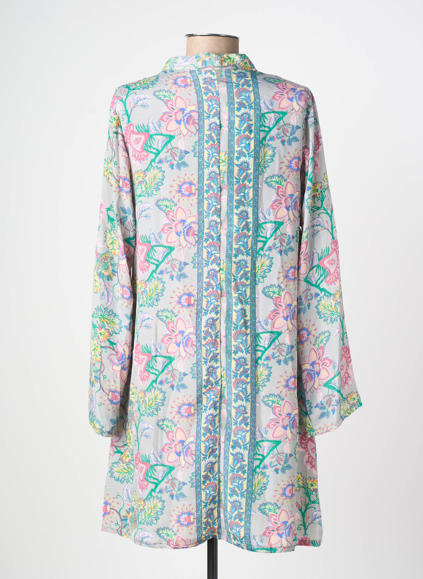 Robe mi-longue imprimé fantaisie manches longues gris SINOE BY BAMBOO'S femme