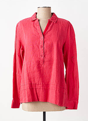 Blouse poignets boutonnés avec fente manches longues rouge BARBARA LEBEK femme