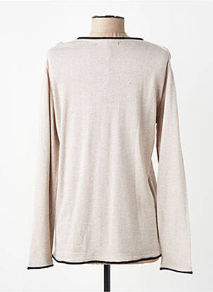 Gilet manches longues col rond beige BRUNO SAINT HILAIRE femme