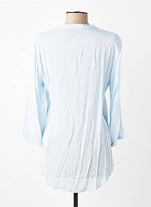 Blouse tissage popeline manches 3/4 bleu BETTY BARCLAY femme