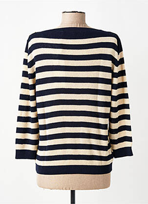 Pull col bateau manches 3/4 bleu MARIA BELLENTANI femme