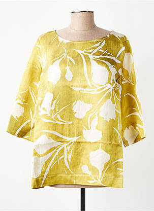 Blouse imprimé fleurs manches 3/4 vert MARIA BELLENTANI femme