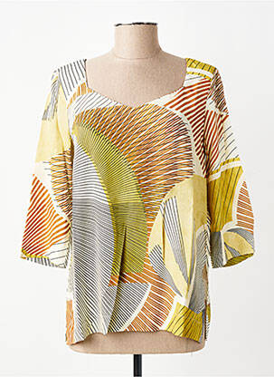 Blouse col rond manches 3/4 vert MARIA BELLENTANI femme