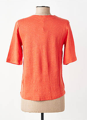 T-shirt col v manches courtes orange YERSE femme