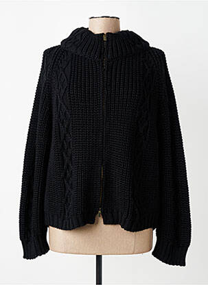 Gilet manches longues resserrée sur le bas noir MARIA BELLENTANI femme