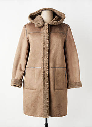 Manteau long a capuche a capuche marron RINO & PELLE femme