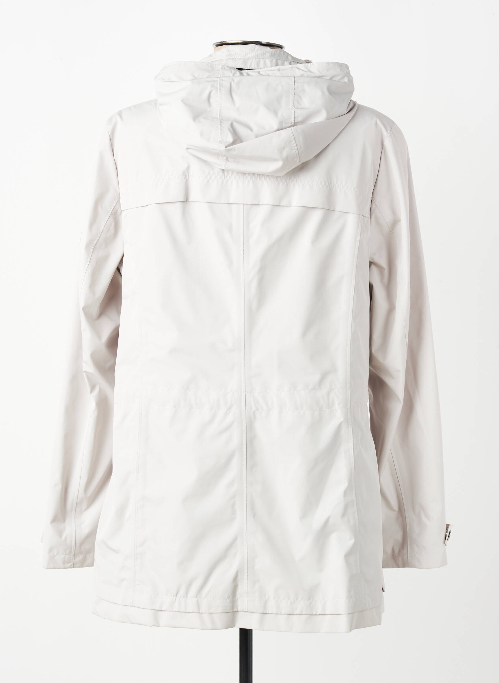 Imperméable poignets pressionnés a capuche gris BARBARA LEBEK femme