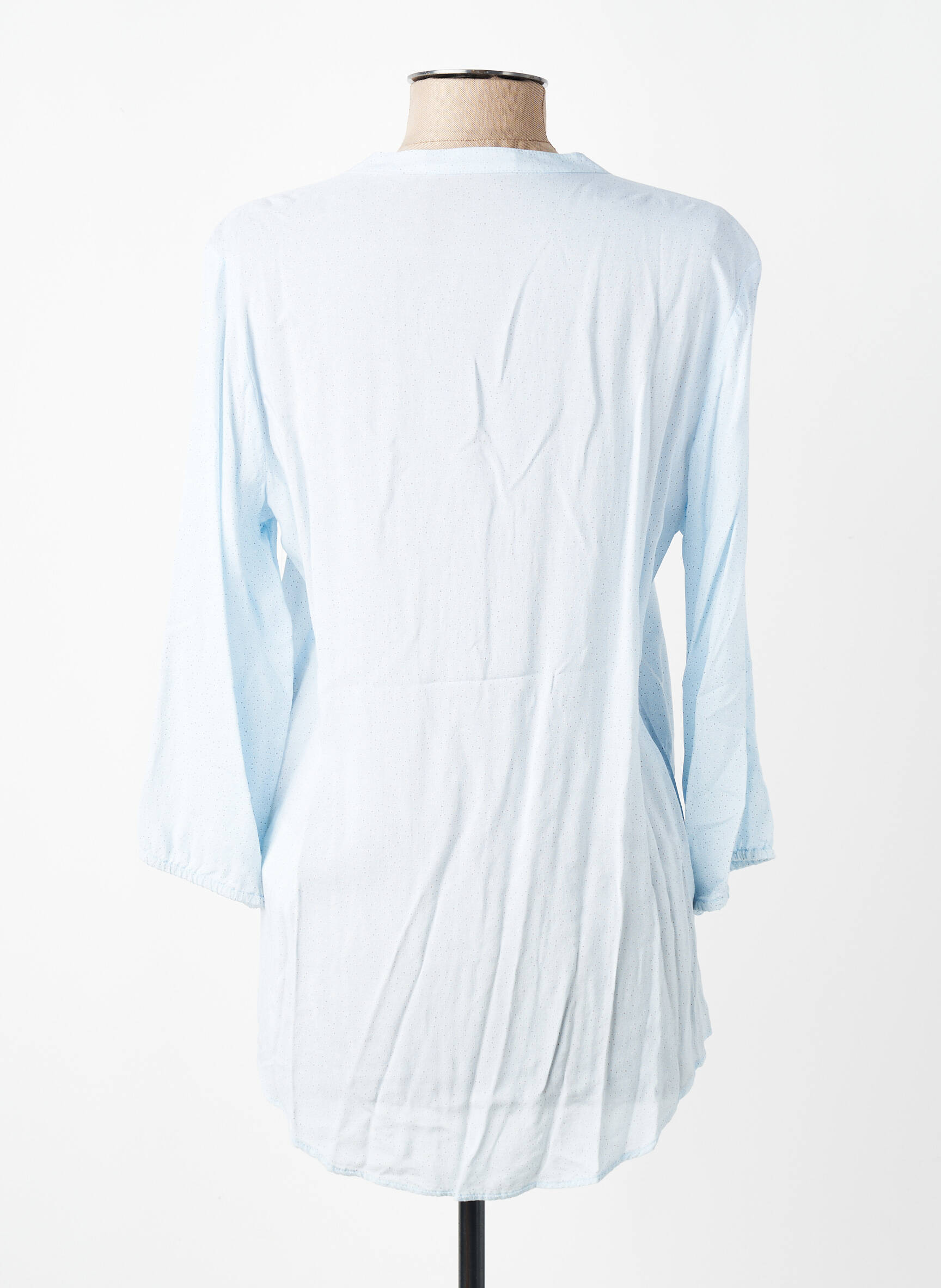 Blouse tissage popeline manches 3/4 bleu BETTY BARCLAY femme