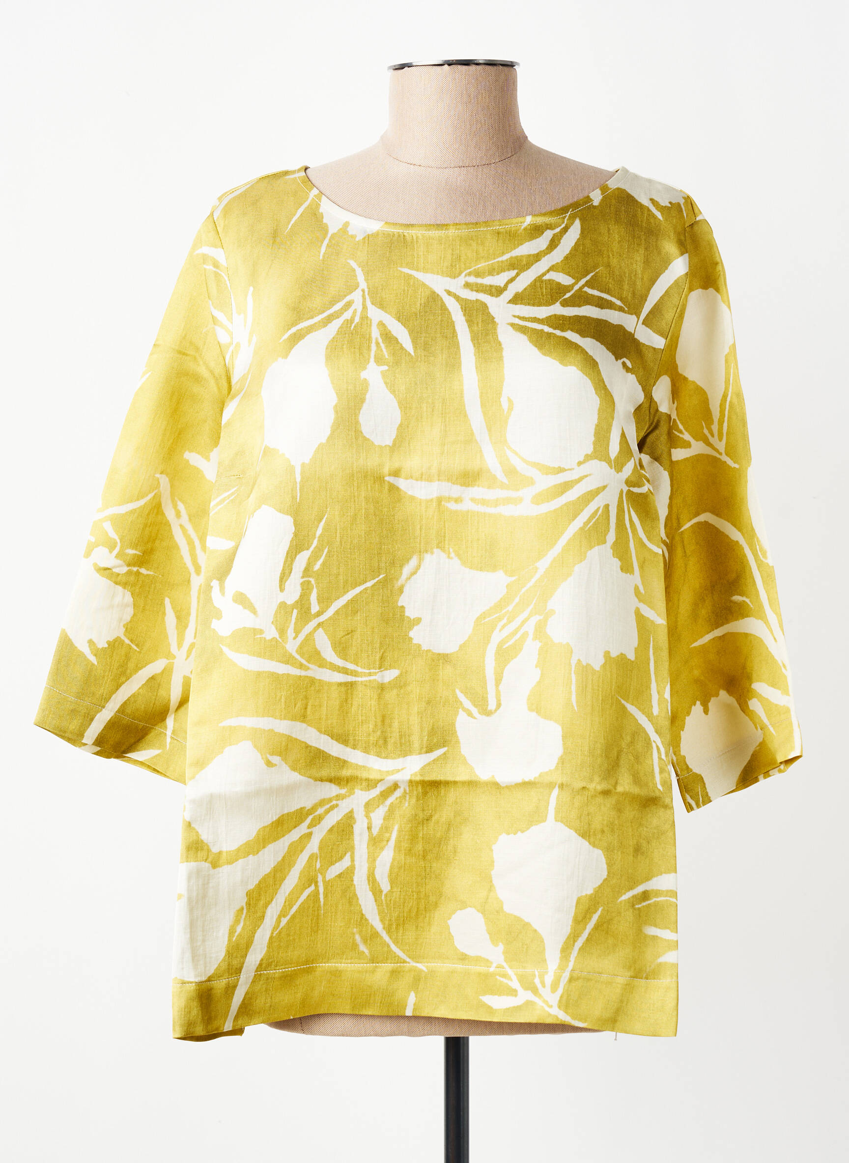 Blouse imprimé fleurs manches 3/4 vert MARIA BELLENTANI femme