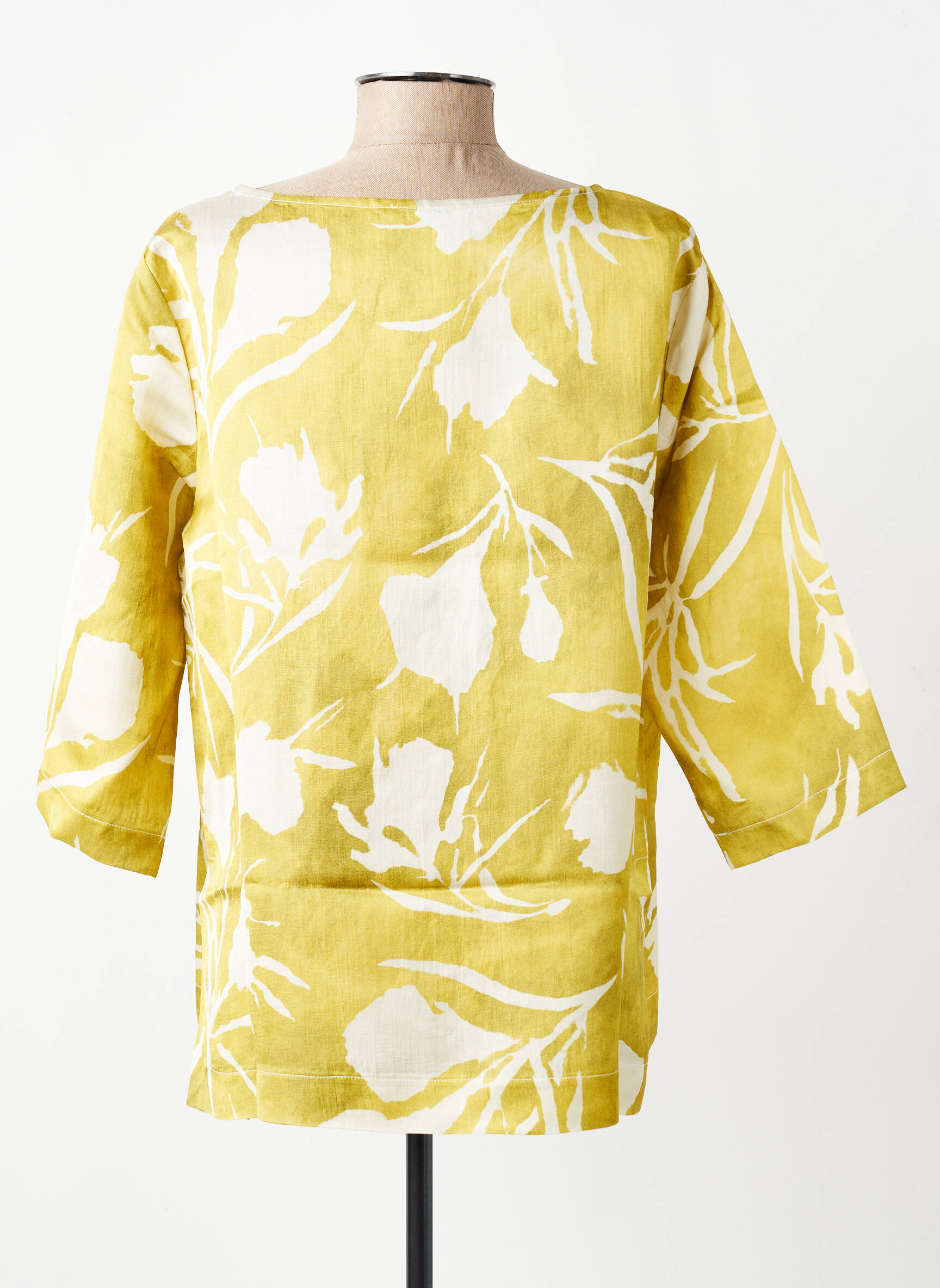 Blouse imprimé fleurs manches 3/4 vert MARIA BELLENTANI femme
