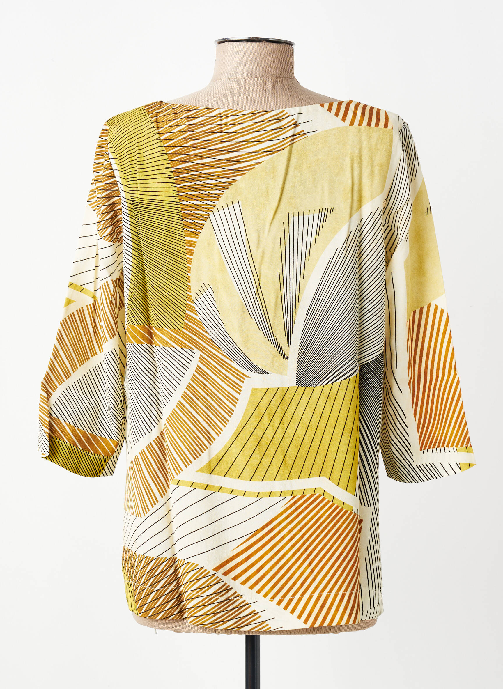 Blouse col rond manches 3/4 vert MARIA BELLENTANI femme