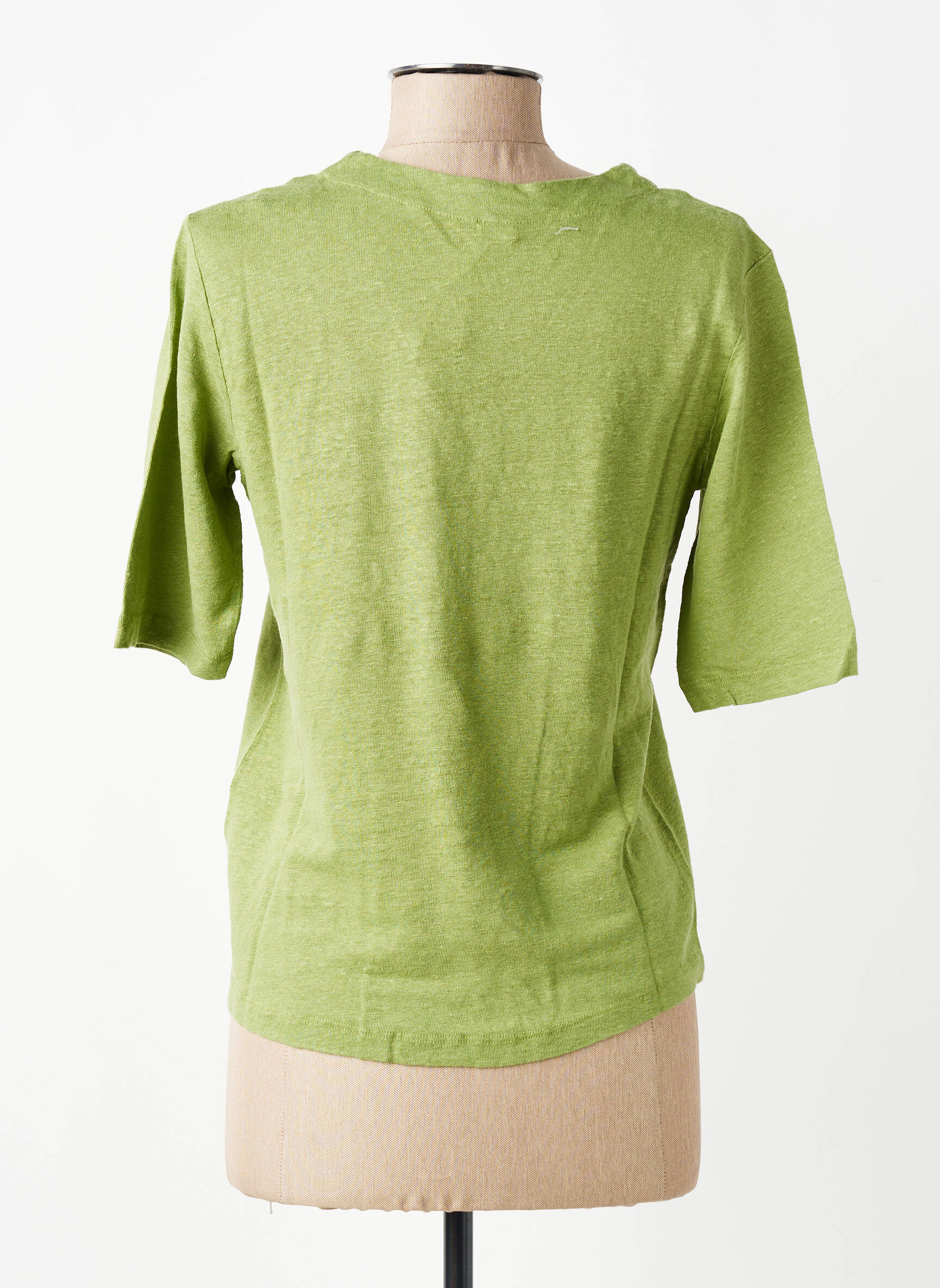 T-shirt col v manches courtes vert YERSE femme