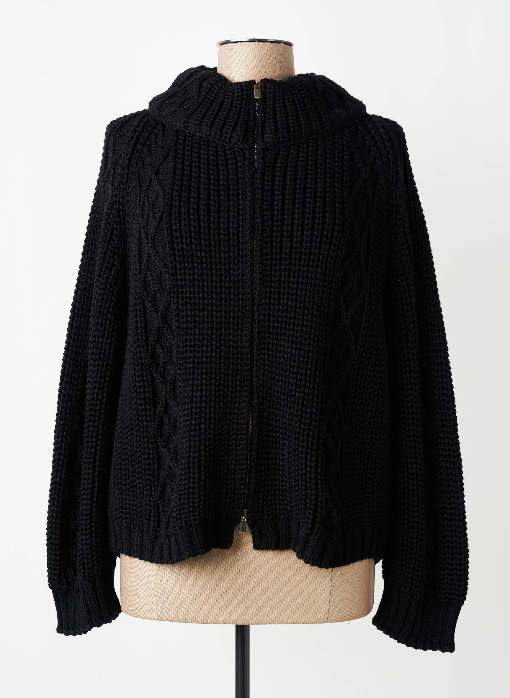Gilet manches longues resserrée sur le bas noir MARIA BELLENTANI femme