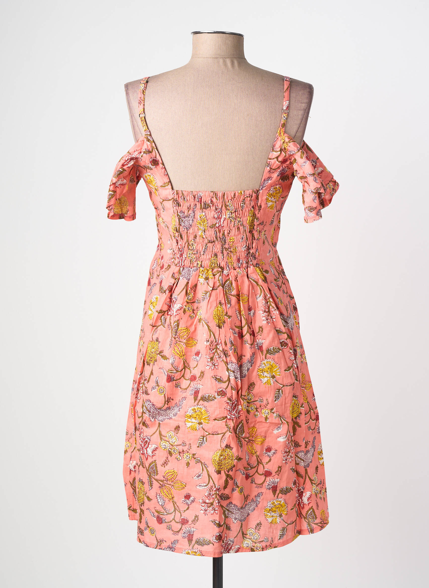 Robe courte manches courtes manches courtes orange SINOE BY BAMBOO'S femme