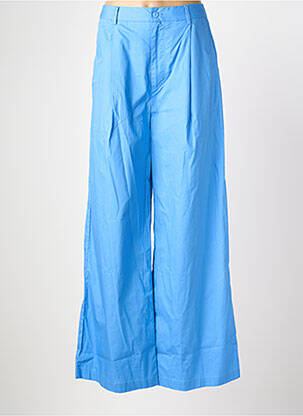 Pantalon large tissage popeline taille haute bleu YERSE femme