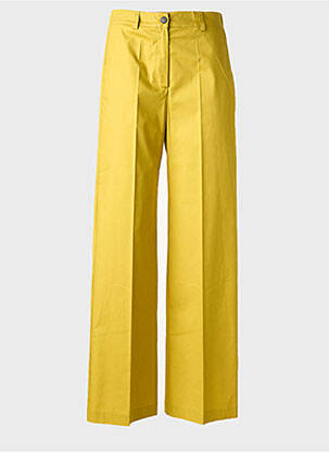 Pantalon large tissage popeline taille haute vert MARIA BELLENTANI femme