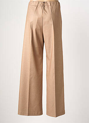 Pantalon large fermeture zippée sous rabat boutonné taille haute marron MARIA BELLENTANI femme