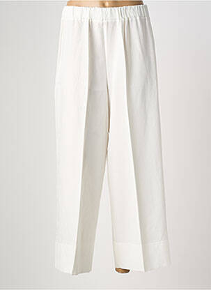 Pantalon large fermeture zip latéral taille normale blanc MARIA BELLENTANI femme