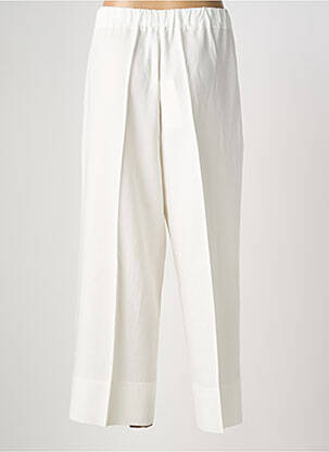 Pantalon large fermeture zip latéral taille normale blanc MARIA BELLENTANI femme