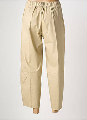 Pantalon 7/8 taille haute taille haute beige MARIA BELLENTANI femme
