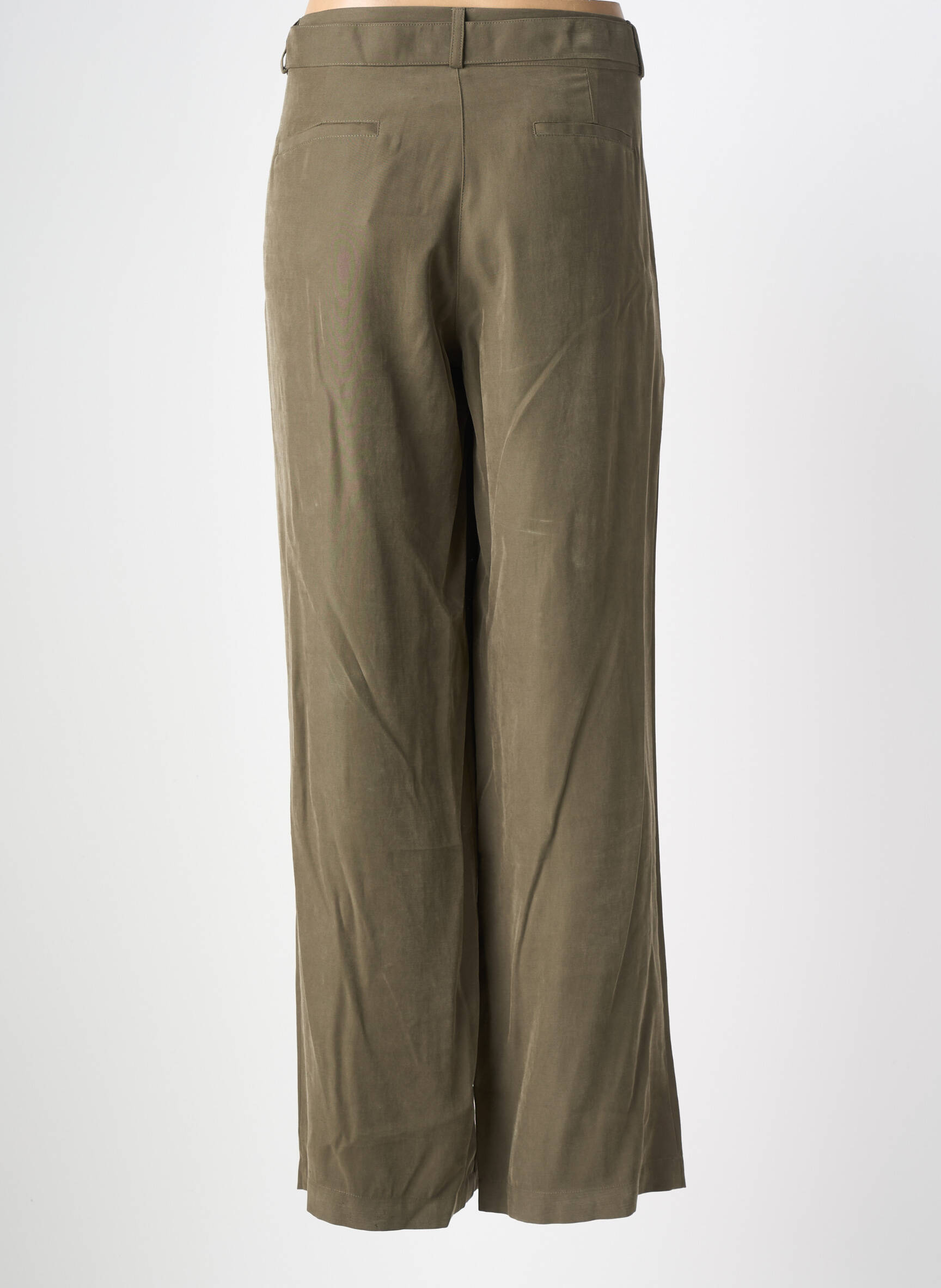 Pantalon large fermeture zippée sous rabat boutonné taille normale vert LE PETIT BAIGNEUR femme