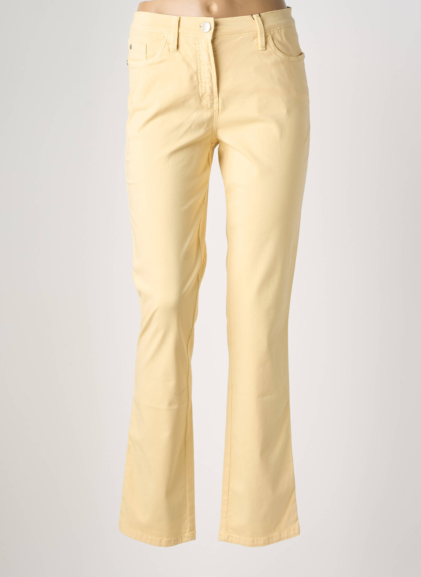 Jeans coupe slim stretch taille normale jaune MICHELE femme