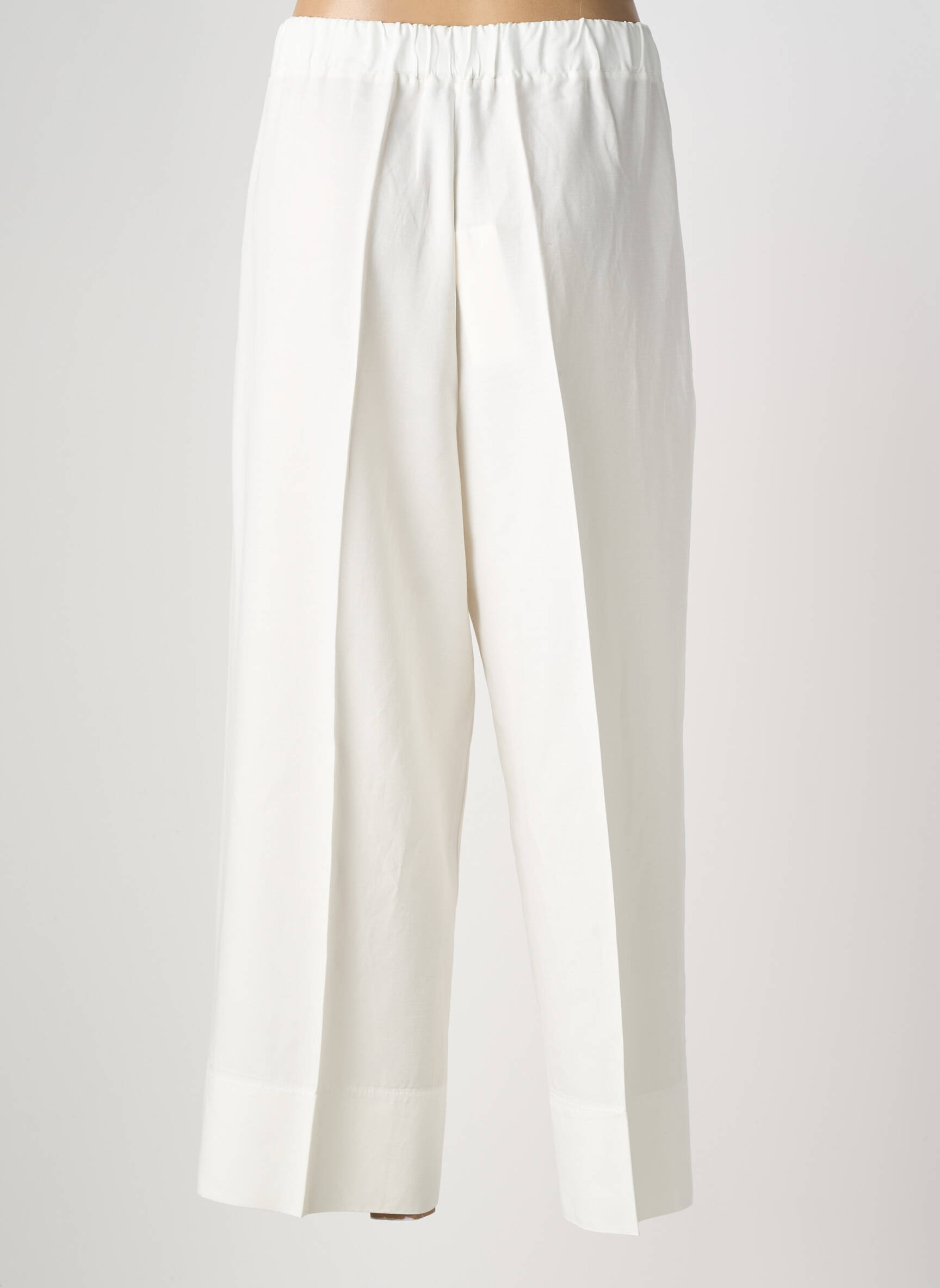 Pantalon large fermeture zip latéral taille normale blanc MARIA BELLENTANI femme